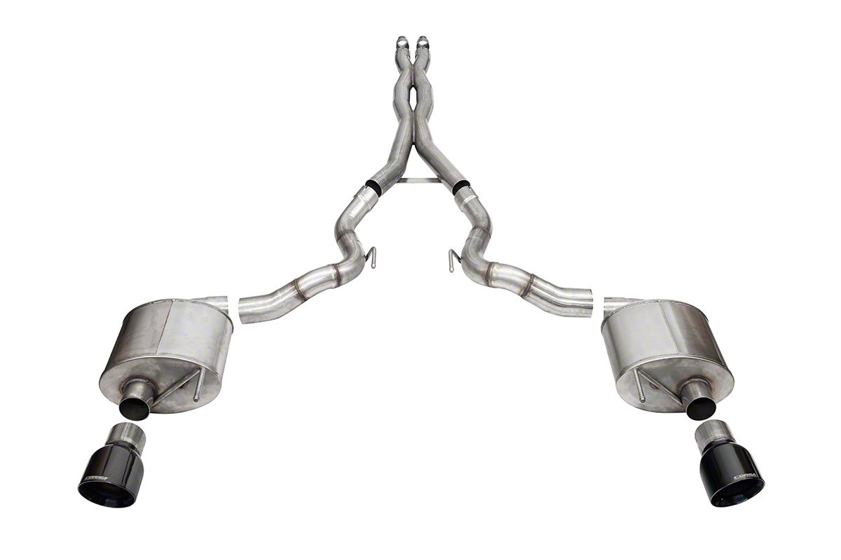 Corsa Performance Xtreme Cat-Back Exhaust with Black Tips (2024 Mustang GT Convertible w/o Active Exhaust)