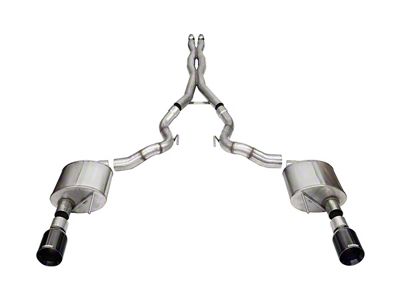 Corsa Performance Xtreme Cat-Back Exhaust with Straight Cut Black Tips (2024 Mustang GT Convertible w/o Active Exhaust)
