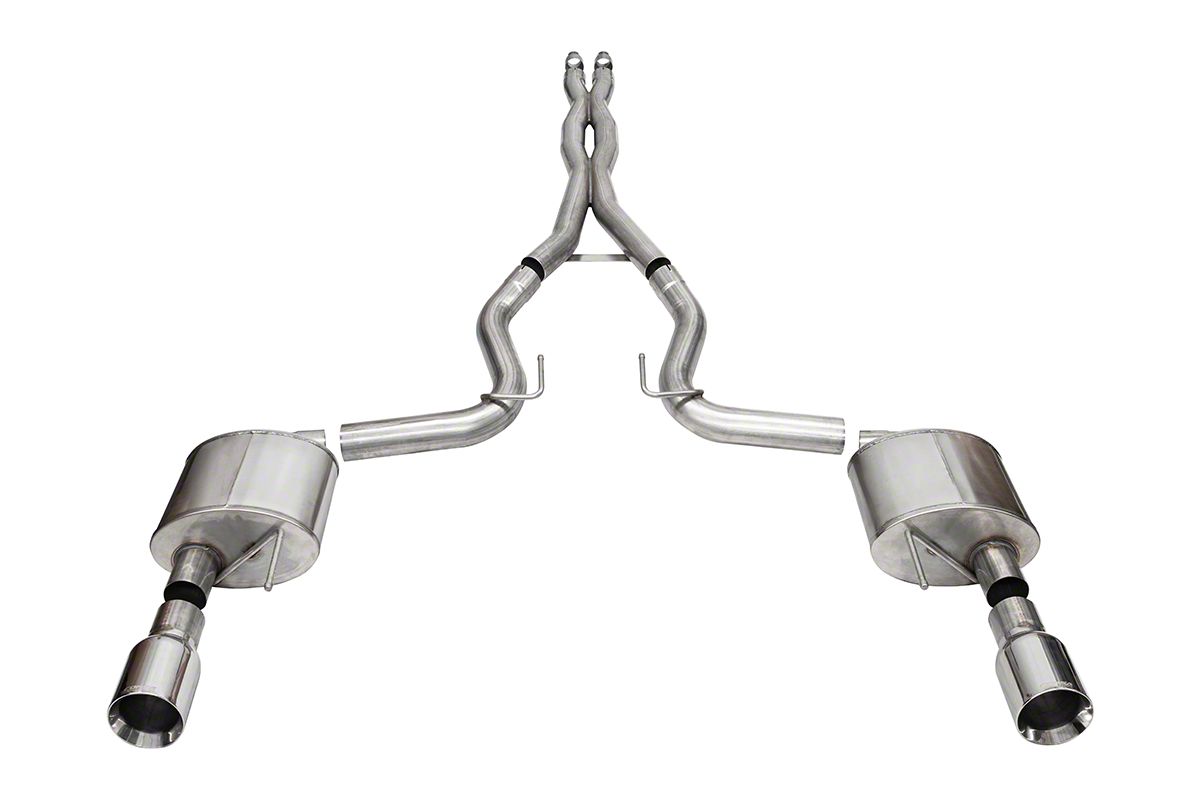 Corsa Performance Xtreme Cat-Back Exhaust with Straight Cut Polished Tips (2024 Mustang GT Fastback w/o Active Exhaust)