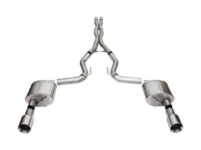 Corsa Performance Xtreme Cat-Back Exhaust with Straight Cut Polished Tips (2024 Mustang GT Fastback w/o Active Exhaust)