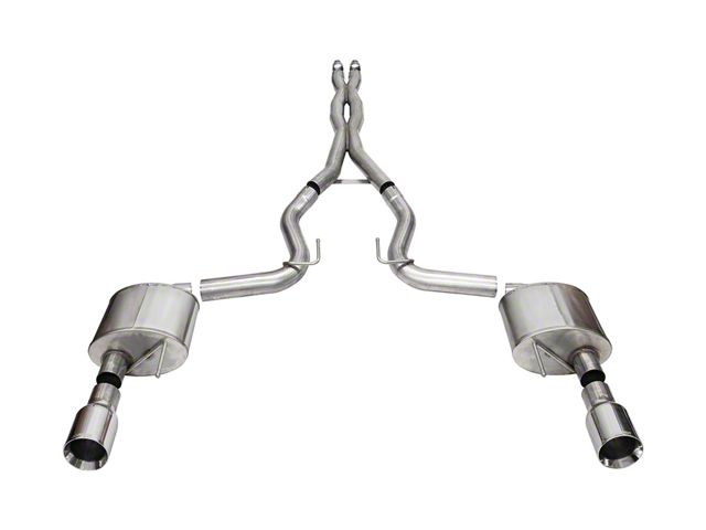 Corsa Performance Xtreme Cat-Back Exhaust with Straight Cut Polished Tips (2024 Mustang GT Fastback w/o Active Exhaust)