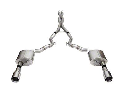 Corsa Performance Xtreme Cat-Back Exhaust with Straight Cut Polished Tips (2024 Mustang GT Convertible w/o Active Exhaust)