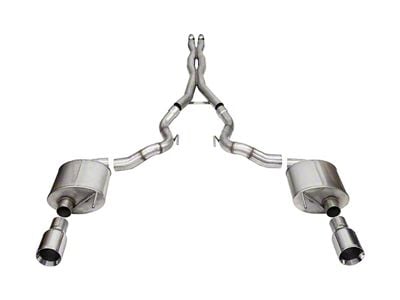 Corsa Performance Xtreme Cat-Back Exhaust with Straight Cut Polished Tips (2024 Mustang GT Convertible w/o Active Exhaust)