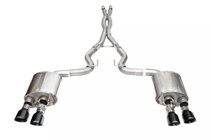 Corsa Performance Xtreme Valved Cat-Back Exhaust with Pro-Series Black Tips (2024 Mustang Dark Horse)