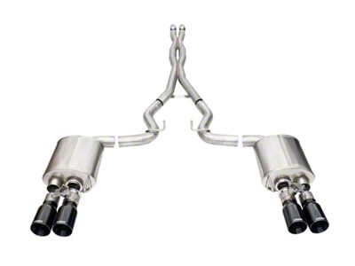 Corsa Performance Xtreme Valved Cat-Back Exhaust with Straight Cut Black Tips (24-25 Mustang GT Fastback w/ Active Exhaust)