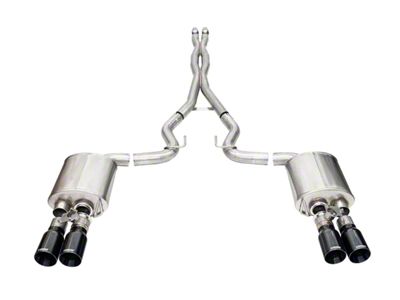 Corsa Performance Xtreme Valved Cat-Back Exhaust with Straight Cut Black Tips (2024 Mustang GT Fastback w/ Active Exhaust)
