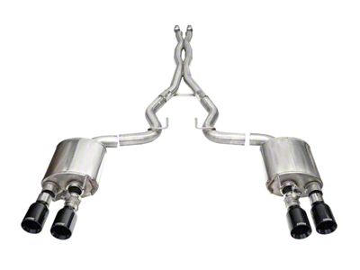 Corsa Performance Xtreme Valved Cat-Back Exhaust with Straight Cut Black Tips (2024 Mustang Dark Horse)