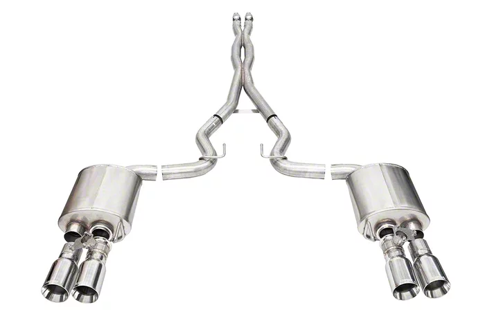 Corsa Performance Xtreme Valved Cat-Back Exhaust with Straight Cut Polished Tips (24-25 Mustang GT Fastback w/ Active Exhaust)