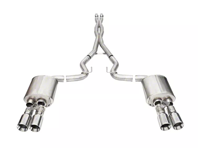 Corsa Performance Xtreme Valved Cat-Back Exhaust with Straight Cut Polished Tips (2024 Mustang GT Fastback w/ Active Exhaust)