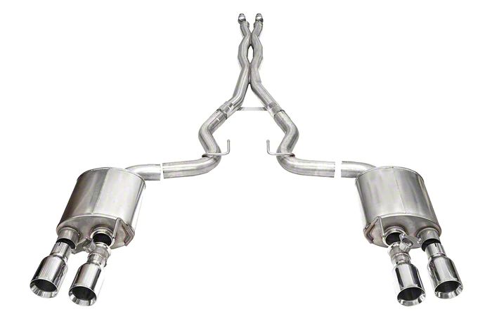 Corsa Performance Xtreme Valved Cat-Back Exhaust with Straight Cut Polished Tips (2024 Mustang Dark Horse)