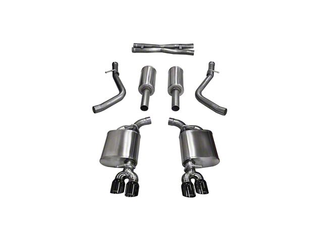 Corsa Performance Sport Cat-Back Exhaust with Twin Black Round Tips (15-16 5.7L HEMI Challenger)