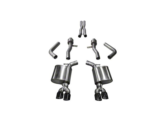 Corsa Performance Sport Cat-Back Exhaust with Twin Black Round Tips (15-23 6.2L HEMI Challenger)