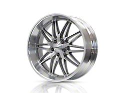 Corsart Alcatraz Gloss Brushed with Diamond Cut Lip Wheel; Rear Only; 20x10; 0mm Offset (93-02 Camaro)