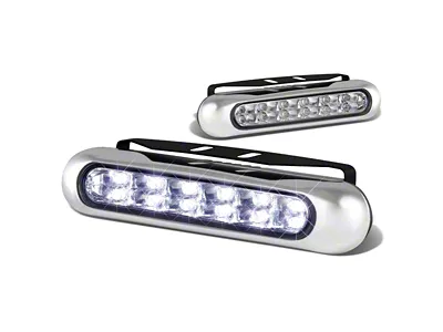 12-LED Rectangular Fog Lights; Clear (Universal; Some Adaptation May Be Required)