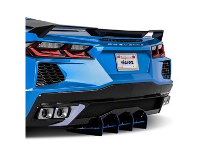 160LV Rear Diffuser; Dry Carbon Fiber Vinyl (20-25 Corvette C8, Excluding Z06)