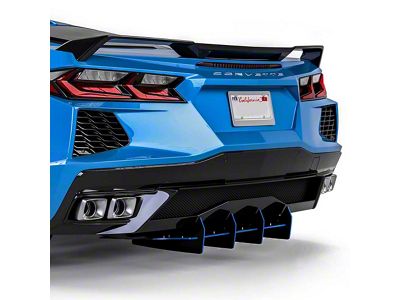 160LV Rear Diffuser; Gloss Carbon Fiber Vinyl (20-24 Corvette C8, Excluding Z06)