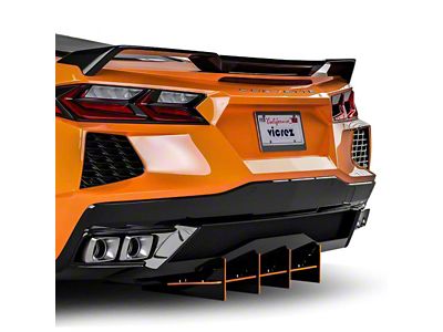 180R Rear Diffuser; Dry Carbon Fiber Vinyl (20-24 Corvette C8, Excluding Z06)