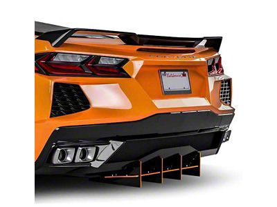 180R Rear Diffuser; Matte Black (20-24 Corvette C8, Excluding Z06)