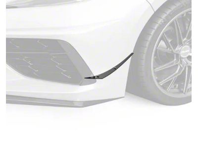 1VR Front Bumper Canards; Satin Black Ice Vinyl (20-25 Corvette C8)