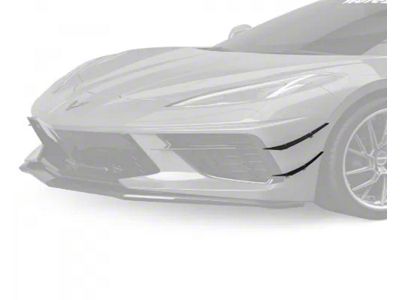 2VR + 1VR Front Bumper Canards; Satin Black Ice Vinyl (20-25 Corvette C8)