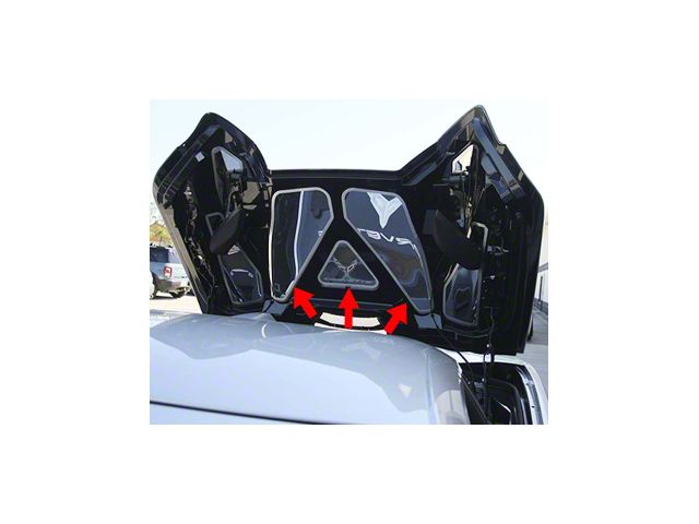 3-Piece Convertible Lid Panel with Brushed Frame and Stainless Inserts (20-24 Corvette C8 Convertible)