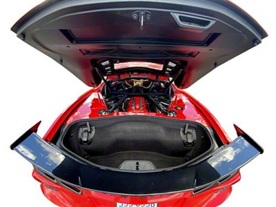 3-Piece Engine Bay Fender Covers; Gloss Black (20-25 Corvette C8 Coupe)