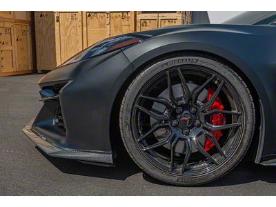3-Piece Front Chin Splitter; Carbon Fiber (23-25 Corvette C8 Z06)
