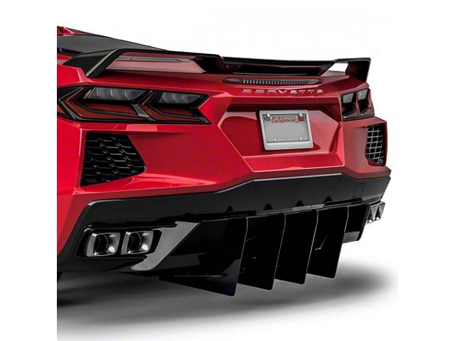 Corvette 328LV Rear Diffuser; Gloss Carbon Fiber Vinyl (20-26 Corvette ...