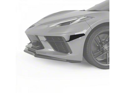 4VR Front Bumper Canards; Carbon Flash Metallic Vinyl (20-24 Corvette C8)