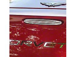 5th Brake Light Billet Grille with Crossed Flag Logo; Polished (97-04 Corvette C5)