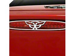 5th Brake Light Grille with Crossed Flag Logo; Polished (97-04 Corvette C5)