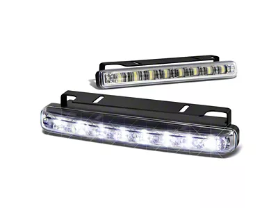 8-LED Rectangular Fog Lights; Clear (Universal; Some Adaptation May Be Required)