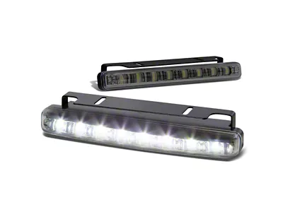 8-LED Rectangular Fog Lights; Smoke (Universal; Some Adaptation May Be Required)