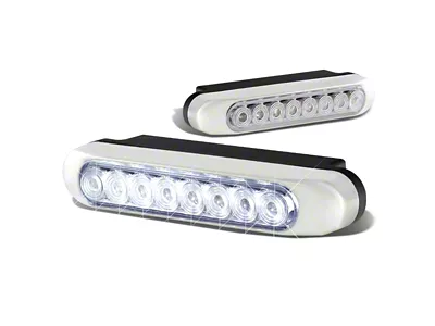 8-LED Type-2 Rectangular Fog Lights; Clear (Universal; Some Adaptation May Be Required)