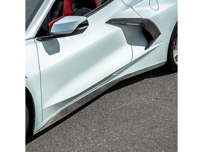 Add-On Side Skirts; Carbon Fiber (20-24 Corvette C8, Excluding Z06)