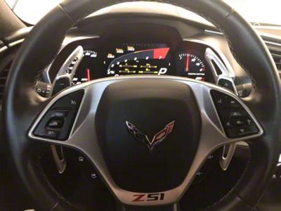 Aluminum Paddle Shifter Extensions; Black (14-19 Corvette C7)