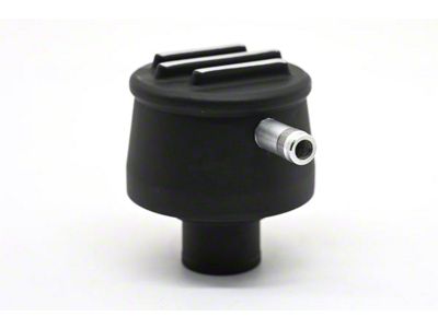 Aluminum Round Finned Valve Cover Breather with PCV Valve; 1-1/4-Inch; Black (Universal; Some Adaptation May Be Required)