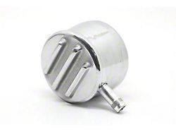 Aluminum Round Finned Valve Cover Breather with PCV Valve; 1-1/4-Inch; Polished (Universal; Some Adaptation May Be Required)