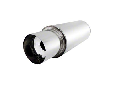 Apex N1 Style Muffler with Removable Silencer; 2.50-Inch Inlet/4-Inch Outlet (Universal; Some Adaptation May Be Required)