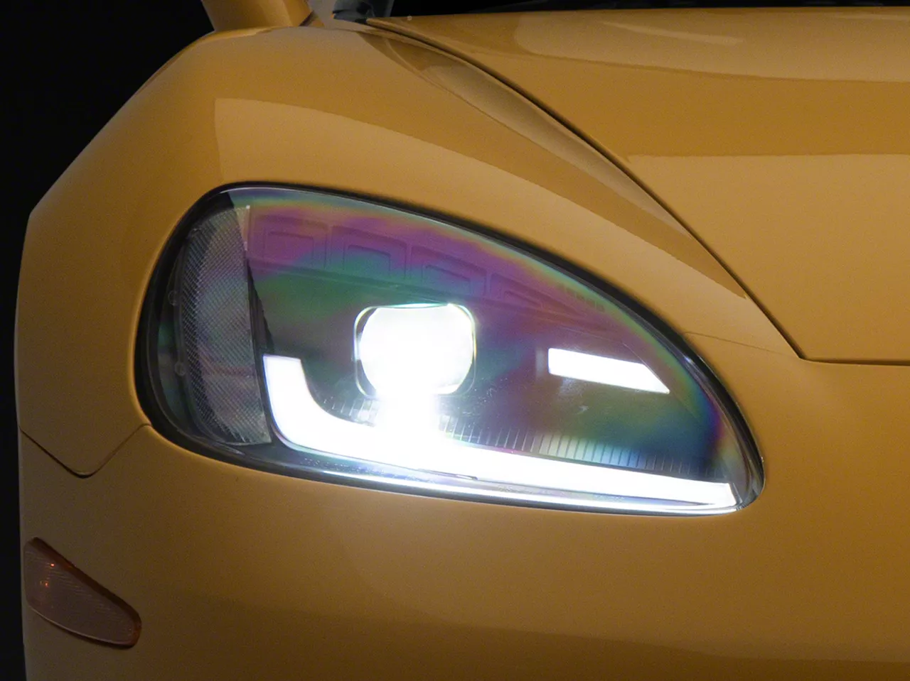 Corvette APEX Series HighPower LED Module Headlights; Black Housing