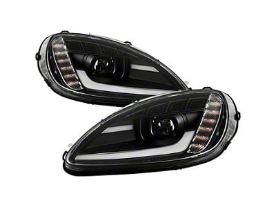 APEX Series High-Power LED Module Headlights; Black Housing; Clear Lens (05-13 Corvette C6)
