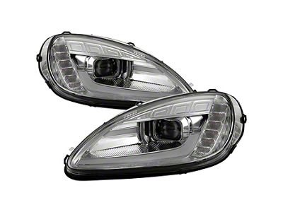 APEX Series High-Power LED Module Headlights; Chrome Housing; Clear Lens (05-13 Corvette C6)