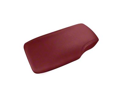 Premium Artificial Leather Center Console Lid Armrest Cover; All Red with Red Stithcing (05-13 Corvette C6)