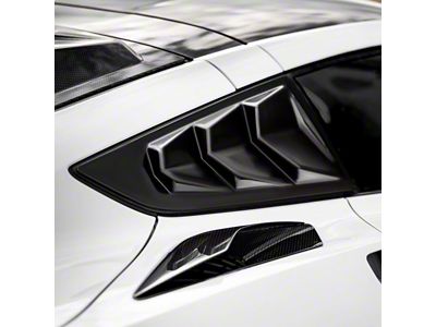 Bakkdraft Quarter Window Louvers; Black Gloss (14-19 Corvette C7 Coupe)