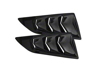 Bakkdraft Quarter Window Louvers; Unpainted Black (14-19 Corvette C7 Coupe)