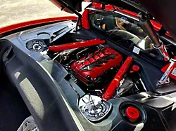 Billet Aluminum Engine Strut Covers; Satin/Brushed (20-26 Corvette C8 w/ MagneRide)