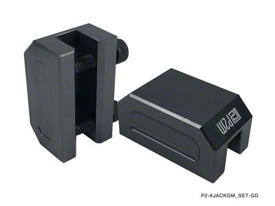 Billet Aluminum Frame Rail Jack Adapters; Gun Metal (Universal; Some Adaptation May Be Required)