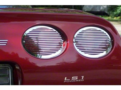 Billet Style Tail Light Grilles; Stainless Steel (97-04 Corvette C5)