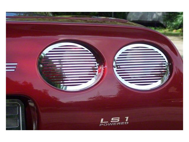 Billet Style Tail Light Grilles; Stainless Steel (97-04 Corvette C5)