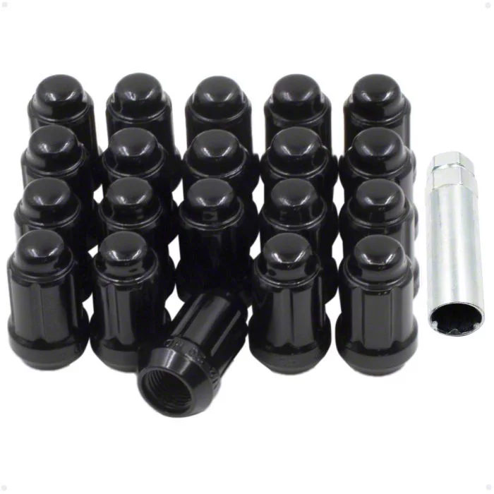 Corvette Black 6Spline Lug Nut Kit; 12mm x 1.5; Set of 20 (9719